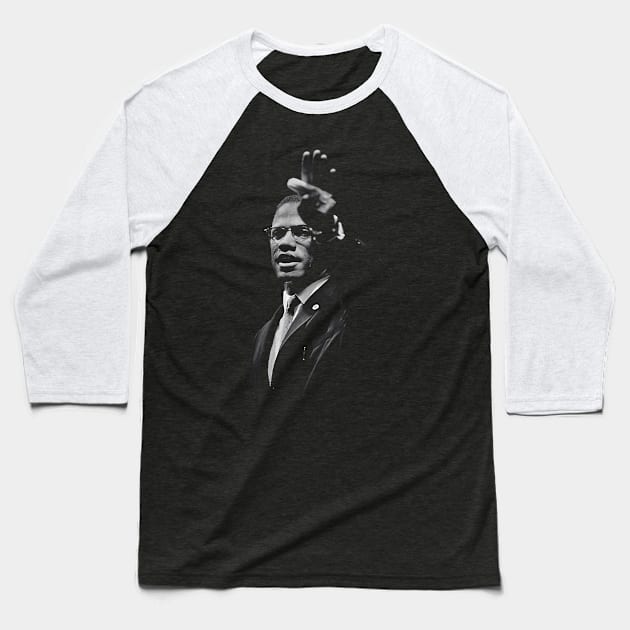 Malcom X Human Rights Activist Baseball T-Shirt by Yeyacantik